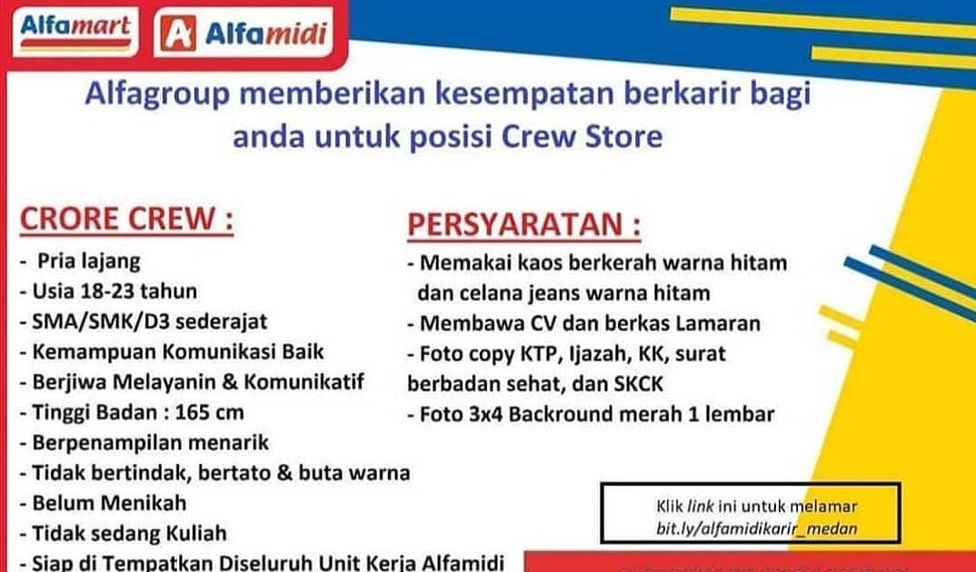 Lowongan Kerja Di Alfamidi Medan 2018