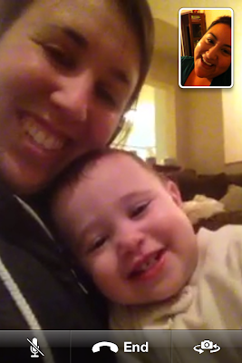 facetime screen shot iPhone of Baby Bear and Erica Villanueva