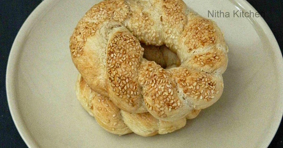 Nitha Kitchen Simit Turkish Sesame Seed Ring Bread Egg Free Butter