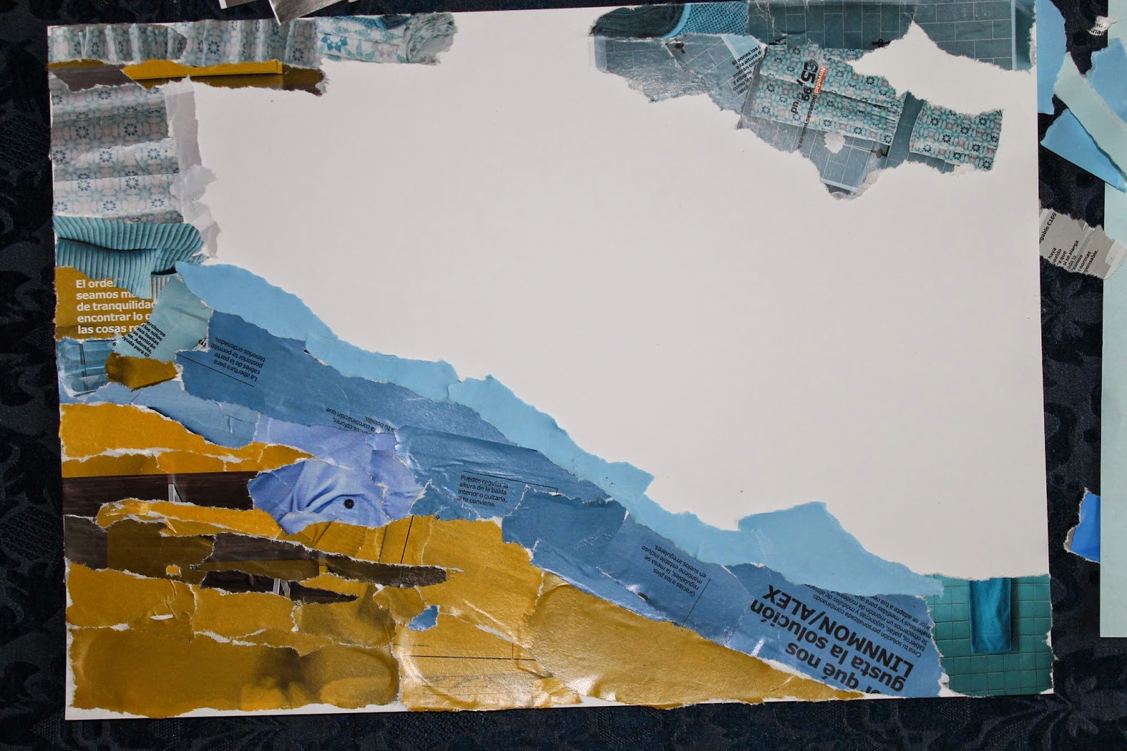 HANDMADE: TAREA 2 - Cuadro papel rasgado