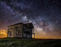 House under Milky Way