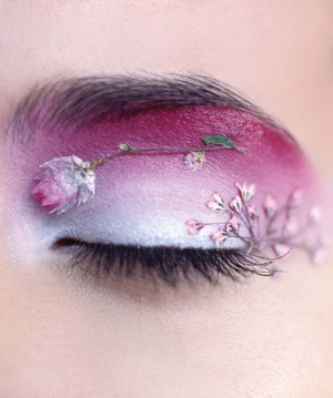 Pink Spring Flowery Garden Eye Makeup