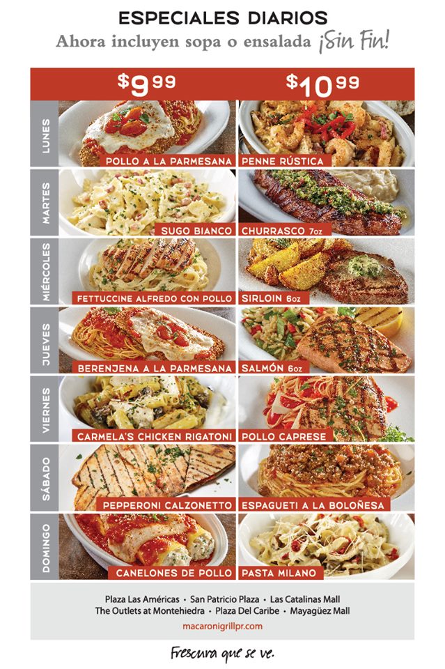 Ahorros Diarios Usando Cupones Especiales Diarios en Romano's Macaroni