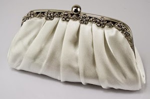 Luxurious Crystal Floral Frame Satin Prom Bridal Evening Clutch Bag (26cm x 14cm) with PreciousBags Dust Bag