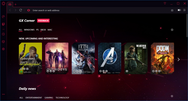Opera GX - El navegador hecho especialmente para jugadores