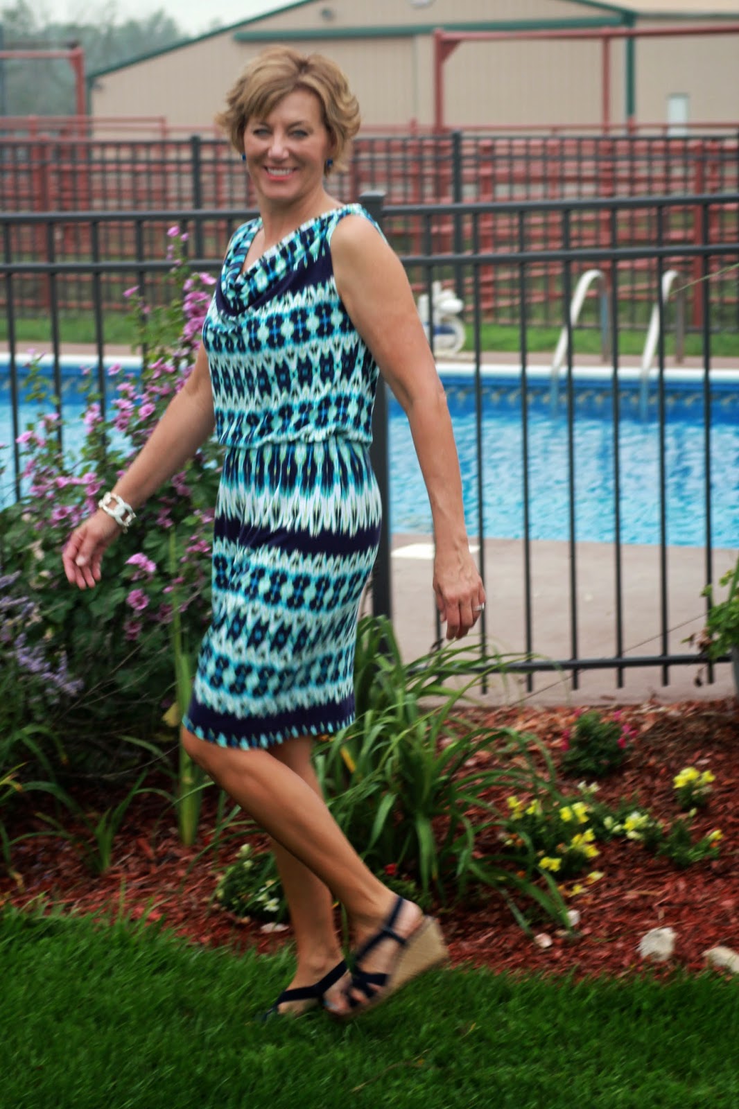 Girls in the Garden: Mood Fabric's Ikat Jersey Dress - McCall's 6069