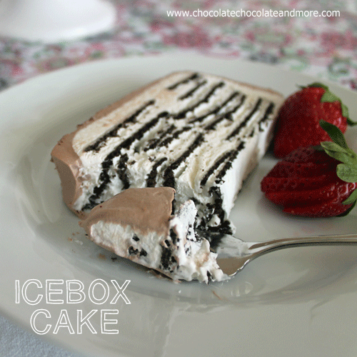 Icebox Cake-Chocolate Wafers and Whipped Cream make the perfect cool summer dessert