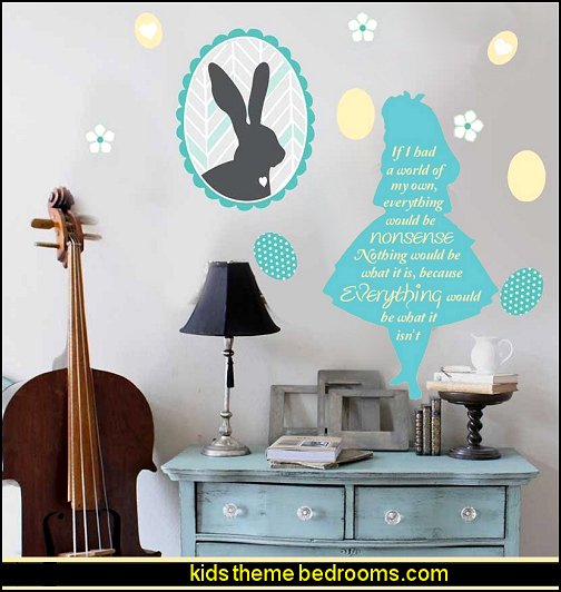 Decorating Theme Bedrooms Maries Manor Alice In Wonderland Hy Easter Wall Decal Set Bunny Deca Alice In Wonderland