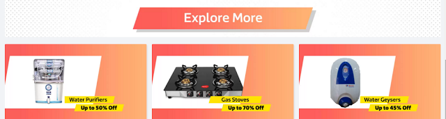 water purifiers up to 50% off gas stoves up to 50% off water gysers  up to 50% off