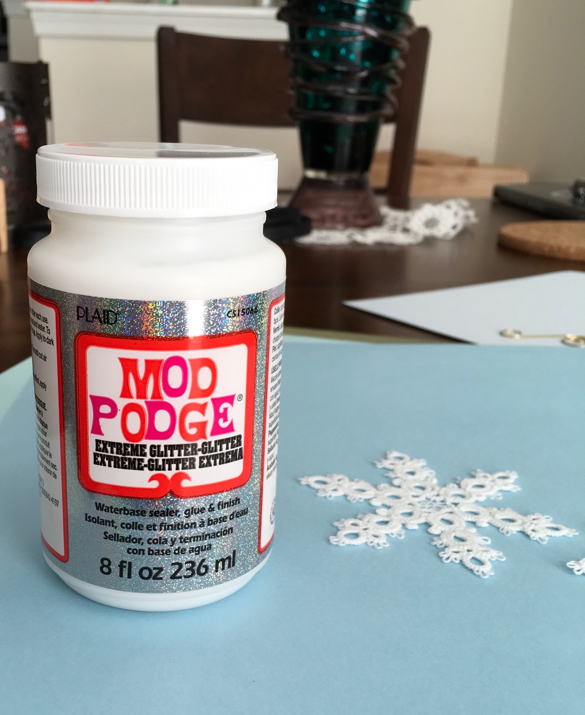 Craft Mod podge extreme glitter finish glue sealer 8 oz with 3 foam brushes  free