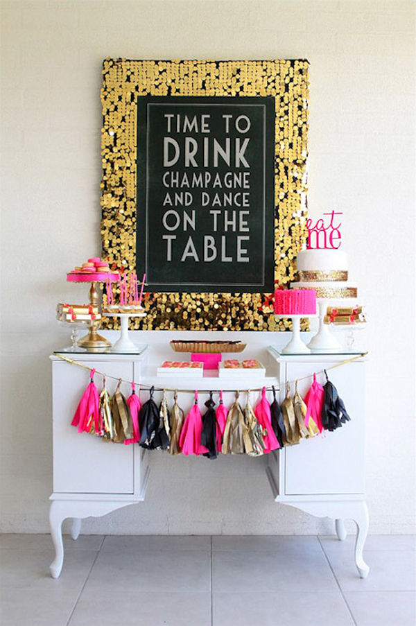 pink gold black birthday party ruby may designs brunch at saks blog