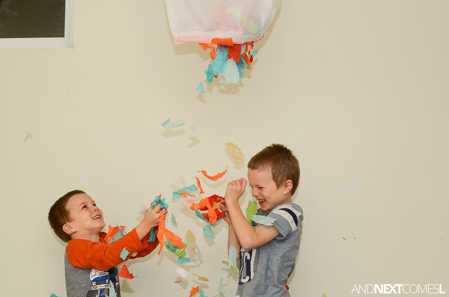 DIY Confetti Drop for Kids {That's Perfect for New Year's or Birthdays