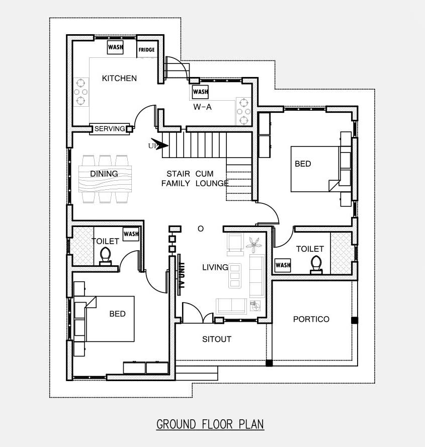 4 Bedroom Space Efficient Modern House, 2200 Square Foot 4 Bedroom House Plans