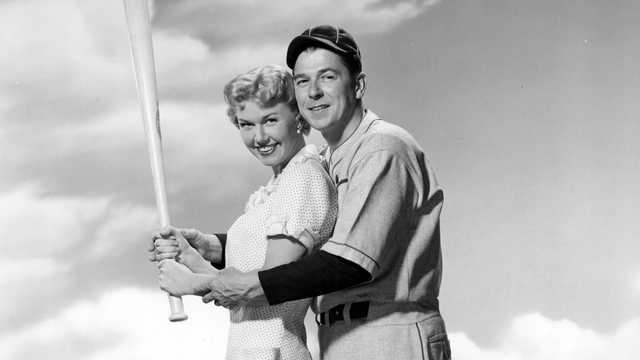 Doris Day and Ronald Reagan in a publicity still for.