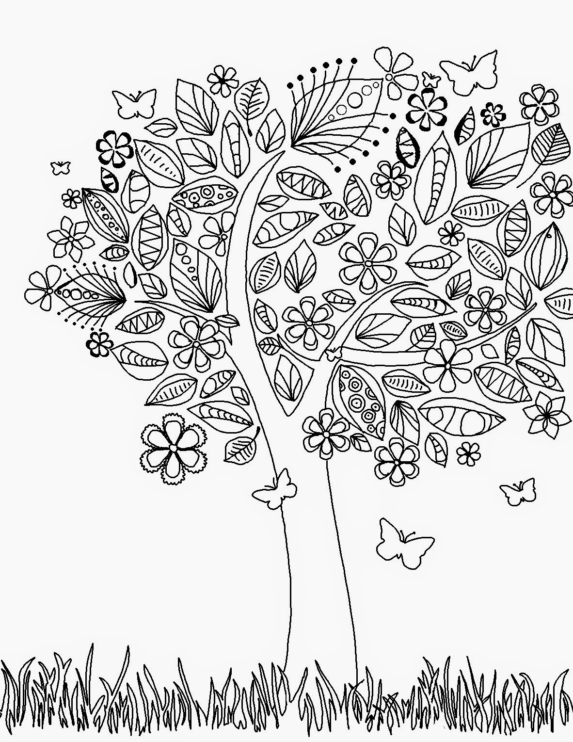 abstract trees coloring pages - photo #1
