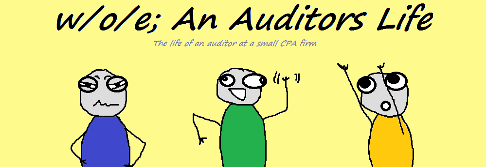 w/o/e; An Auditors Life