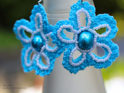 gunadesign crochet earrings Ice Flower 