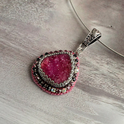 agate druzy pendant, agat, druza, miracolo