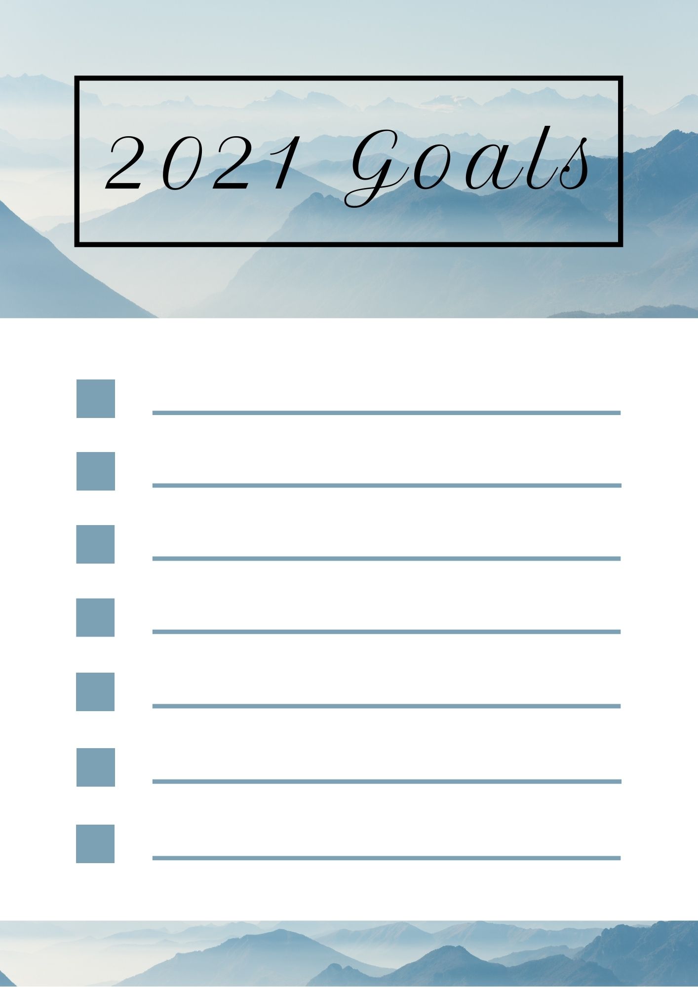 2021 goals list free printable Keeping it Real