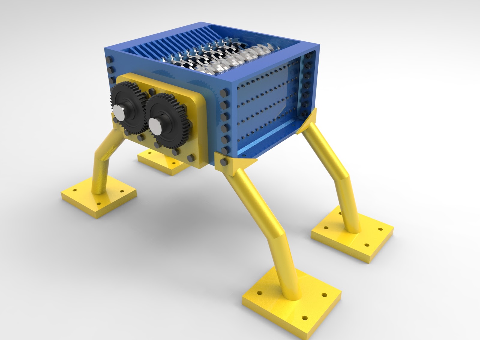 Dual shaft Shear Shredder Download free 3D cad models 100102