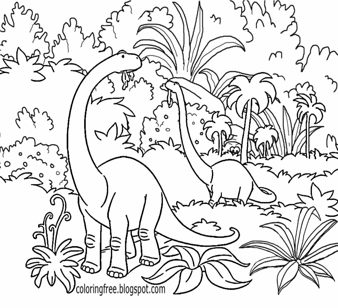 Prehistoric Earth Jurassic Jungle Good Dinosaur Coloring Pages Brontosaurus Tropical Forest Terrain Prehistoric Earth Jurassic Jungle Good Dinosaur Coloring Pages Brontosaurus Tropical Forest Terrain