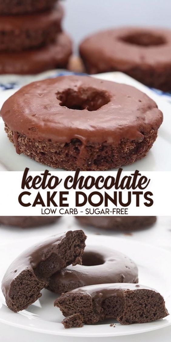 You know what time it is, don't you? It's time to make the keto donuts! And you won't find tastier low carb and sugar-free donuts than these sweet little guys. This is the ultimate low carb donut recipe! Dig in and enjoy. #cakedonuts #chocolatedonuts #coconutflour #easyketo #sugarfree #grainfree #ketorecipes
