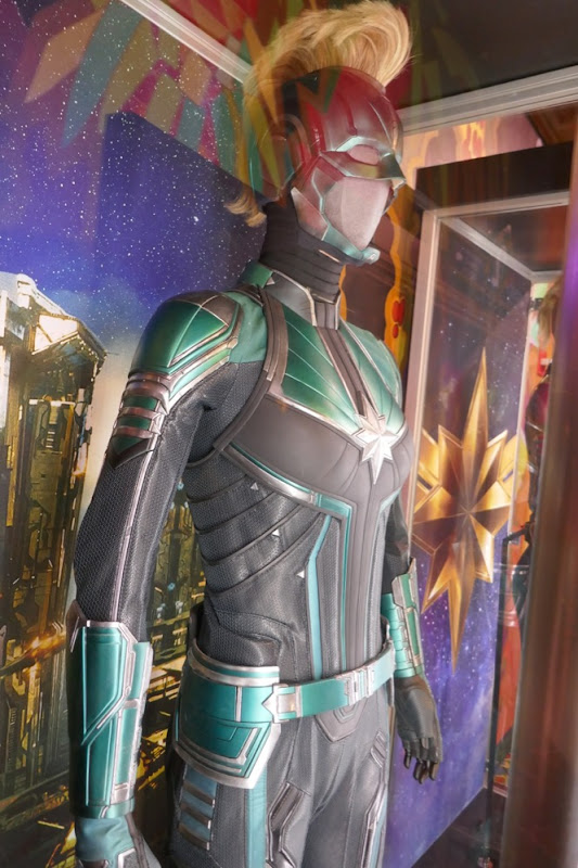 Captain Marvel Kree Costume Suit - Teal & Black Kids Superhero Jumpsuit (Small)