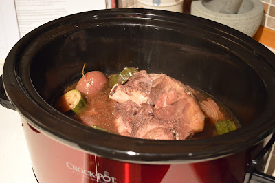 Half way through cooking lamb in slow cooker