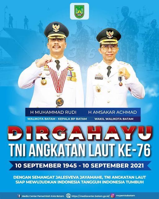Rudi-Amsakar Ucapkan Dirgahayu TNI AL ke 76, Jalesveva Jayamahe Rudi-Amsakar Ucapkan Dirgahayu TNI AL ke 76, Jalesveva Jayamahe