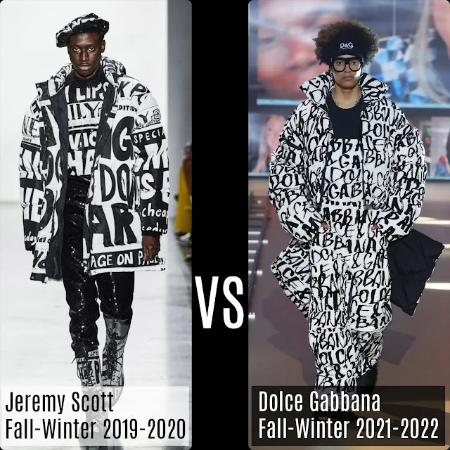 Jeremy Scott Fall-Winter 2019-2020 vs Dolce Gabbana Fall 2021-2022