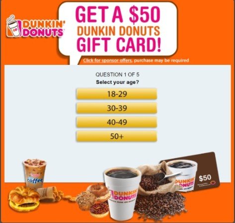 Get a $50 Dunkin Donuts Gift Card Free - All Gift Card