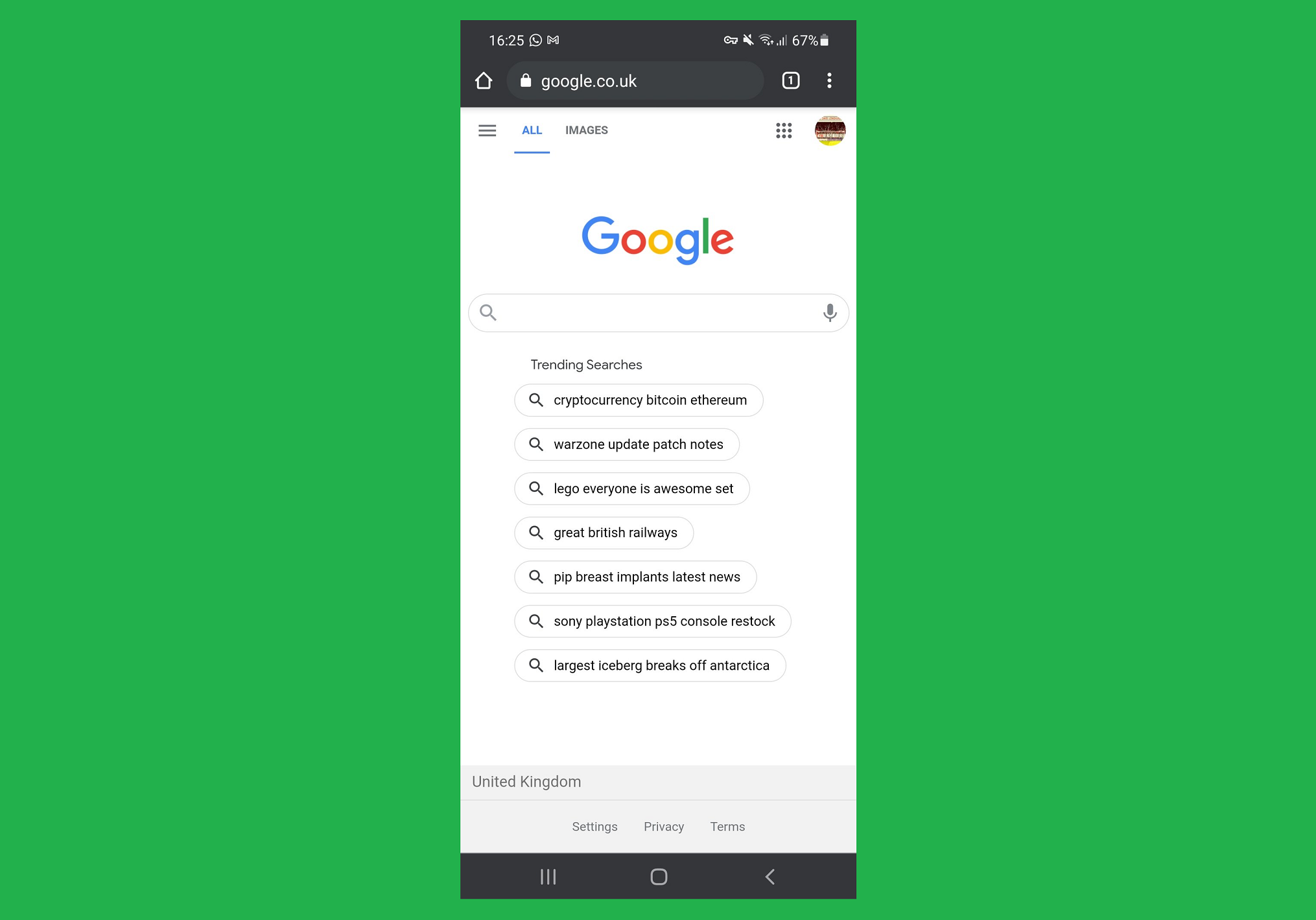 Google Experiments Again Trending Searches are now displayed on Google Mobile Homepage