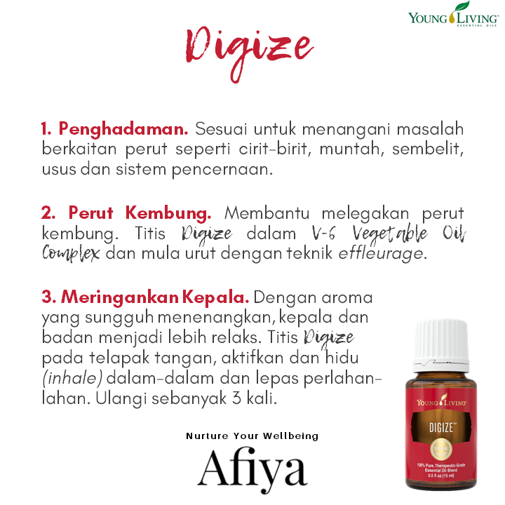 DiGize Essential Oil dari Young Living Kebaikan dan Cara Guna Afiya