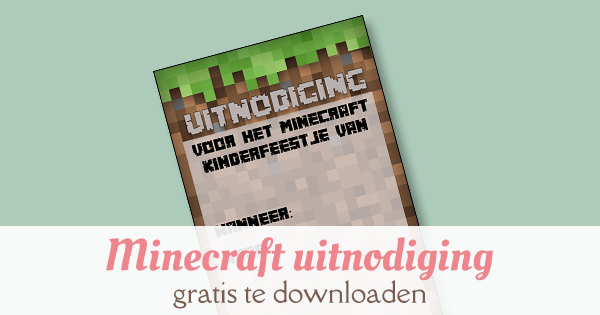 Super Minecraft uitnodiging voor verjaardag of kinderfeestje - MizFlurry EZ-92