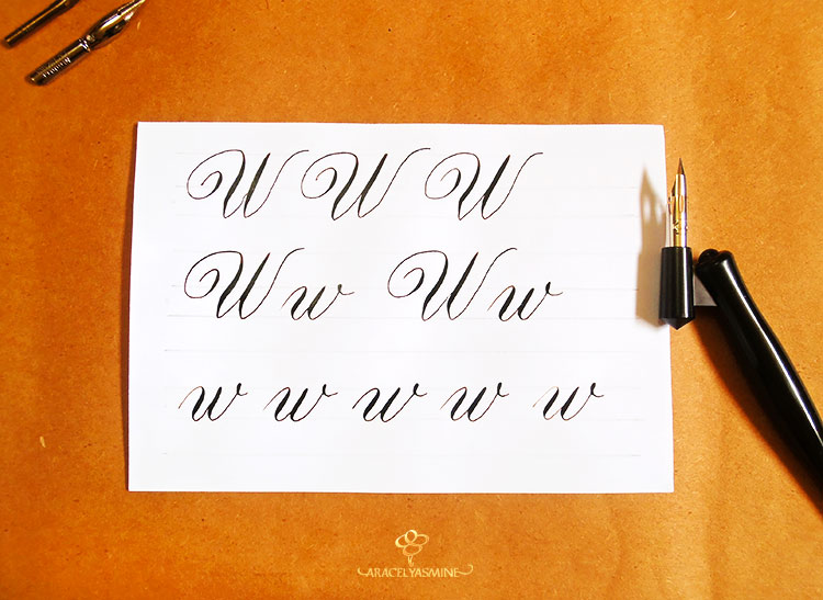 Caligrafía copperplate, ¿cómo escribir la letra "W"?