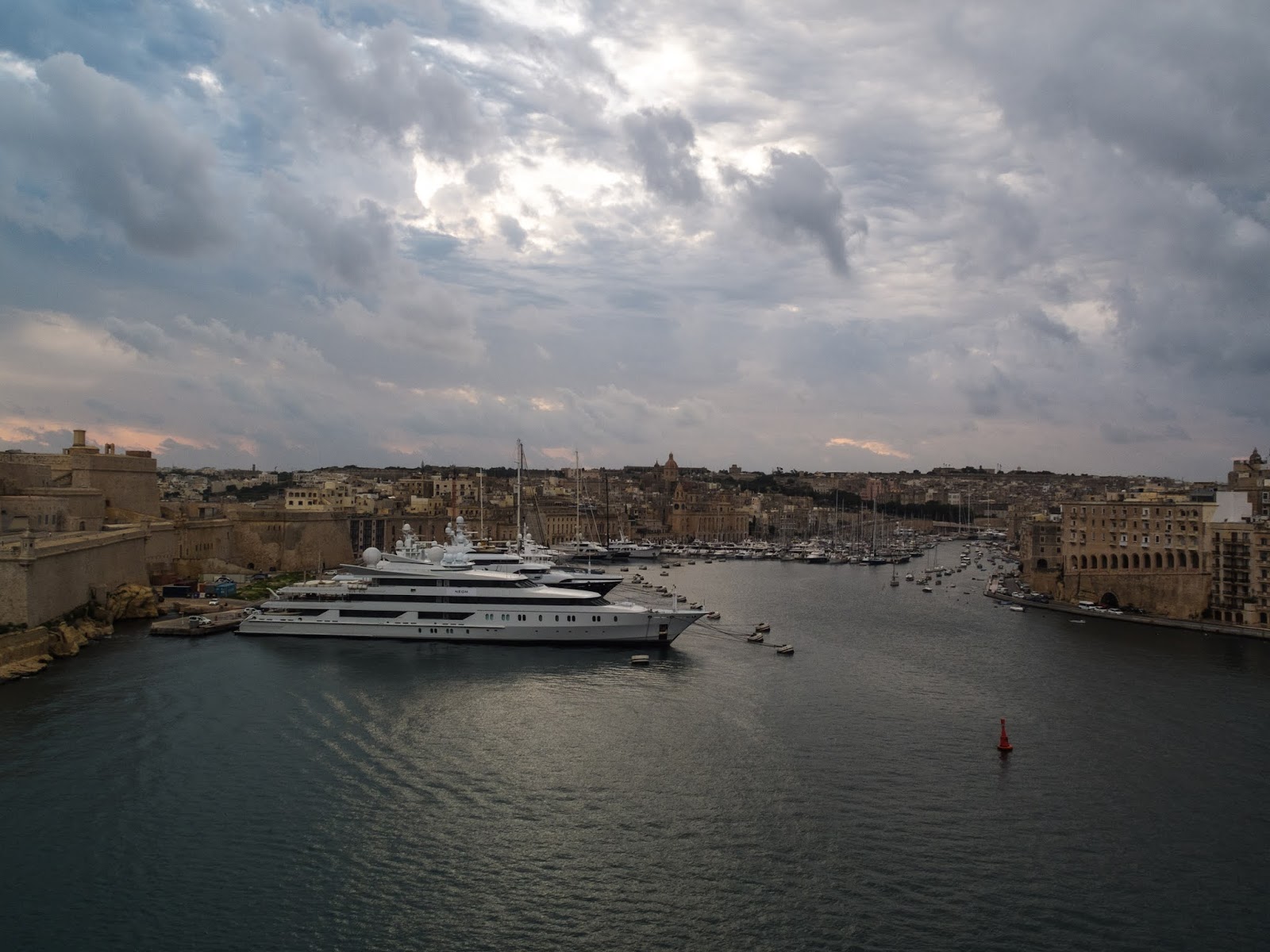 View of the Vittoriosa Yacht Marina in the Grand Harbour in Malta.