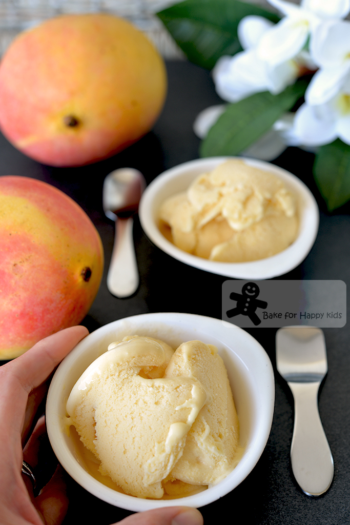 Bake for Happy Kids Creamy Mango Lassi Gelato made with No Egg, No