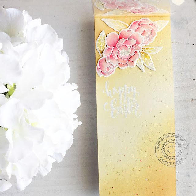 Sunny Studio Stamps: Pink Peonies Eyelet Lace Border Dies Easter Card by Candice Fisher Sunny Studio Stamps: Pink Peonies Eyelet Lace Border Dies Easter Card by Candice Fisher