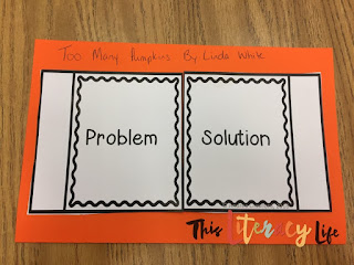 Using mentor texts helps our students understand important literacy concepts. Too Many Pumpkins is a fun book to help students with problem and solution.