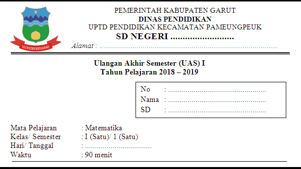 Mata Pelajaran Anak Sd Kelas 1 2019