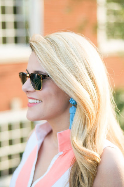 lisi lerch tassel earrings and ray ban clubmaster sunglasses 