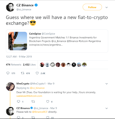 Binance CEO said to launch of their Fiat/Crypto Exchange in Argentina 1