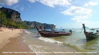Ao Nang Beach with longtail boats