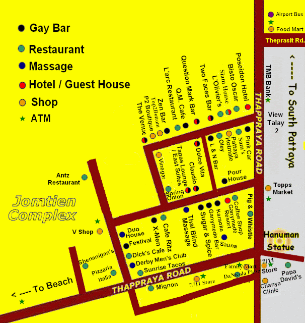 GAY JOMTIEN BEACH: Jomtien Complex Map