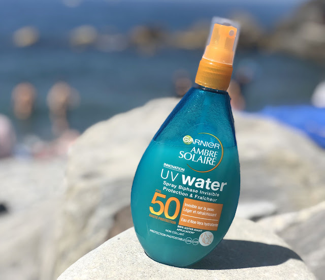 Spray Biphase Invisible UV water SPF 50 - Ambre Solaire de Garnier : la meilleure crème solaire de 2019