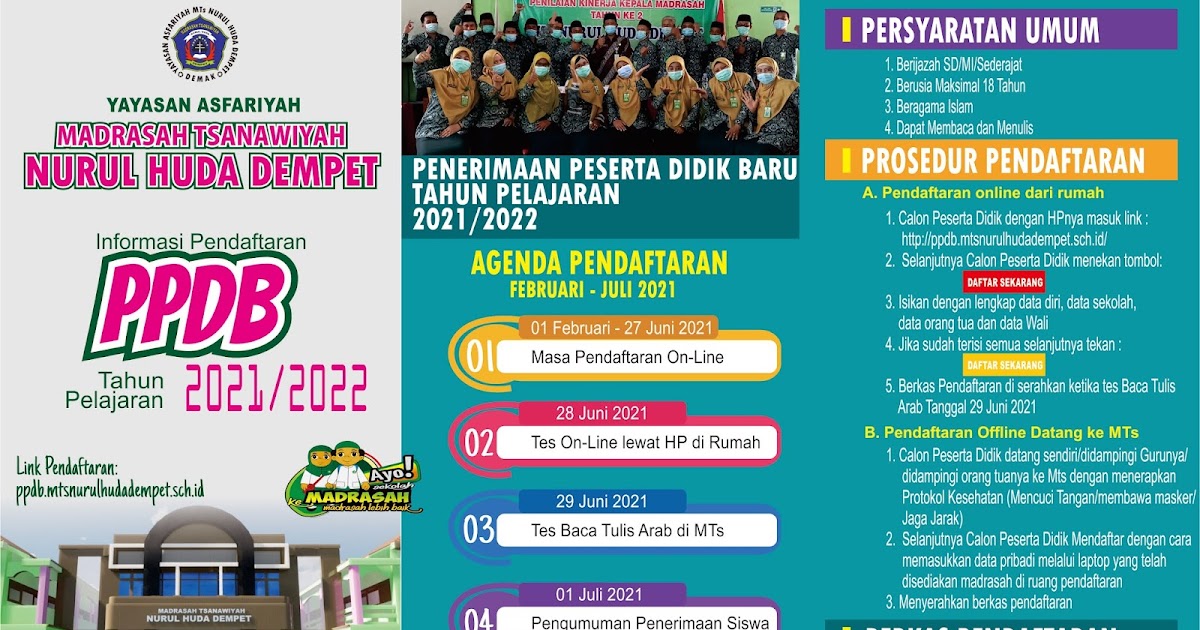 MTS NURUL HUDA DEMPET DEMAK JATENG BROSUR PPDB 2021/2022