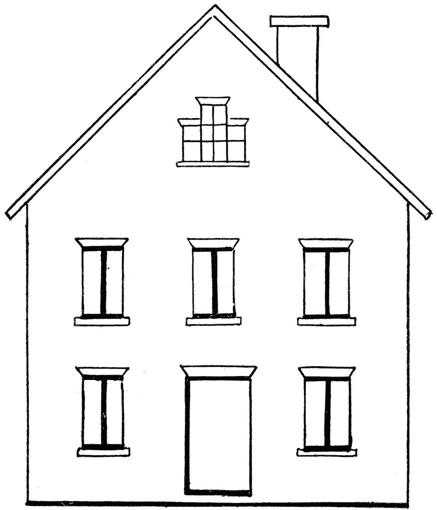 drawings of houses clipart - photo #14