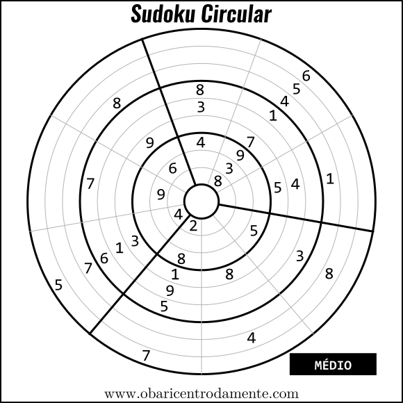 Sudoku para imprimir - Ponto do Conhecimento