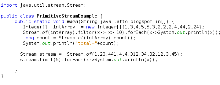 Java-Latte: Stream and Lambda examples in Java 8