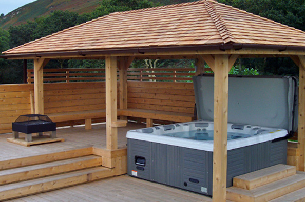 Simon Bowler Bespoke Garden Architecture Wooden Hot Tub Surrounds